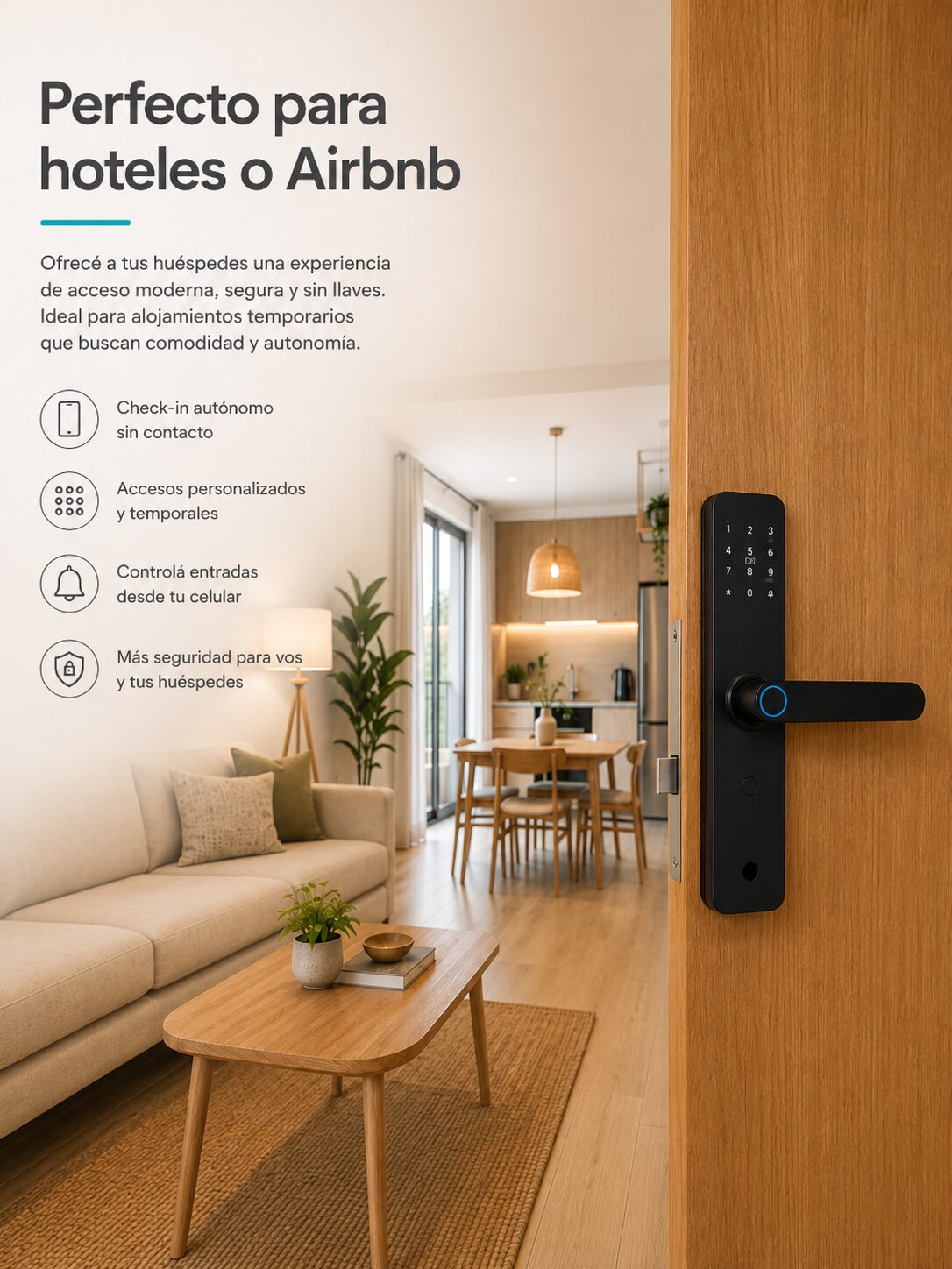 Cerradura Inteligente T1Pro sin Picaporte Cerrojo Automático - Imagen 5