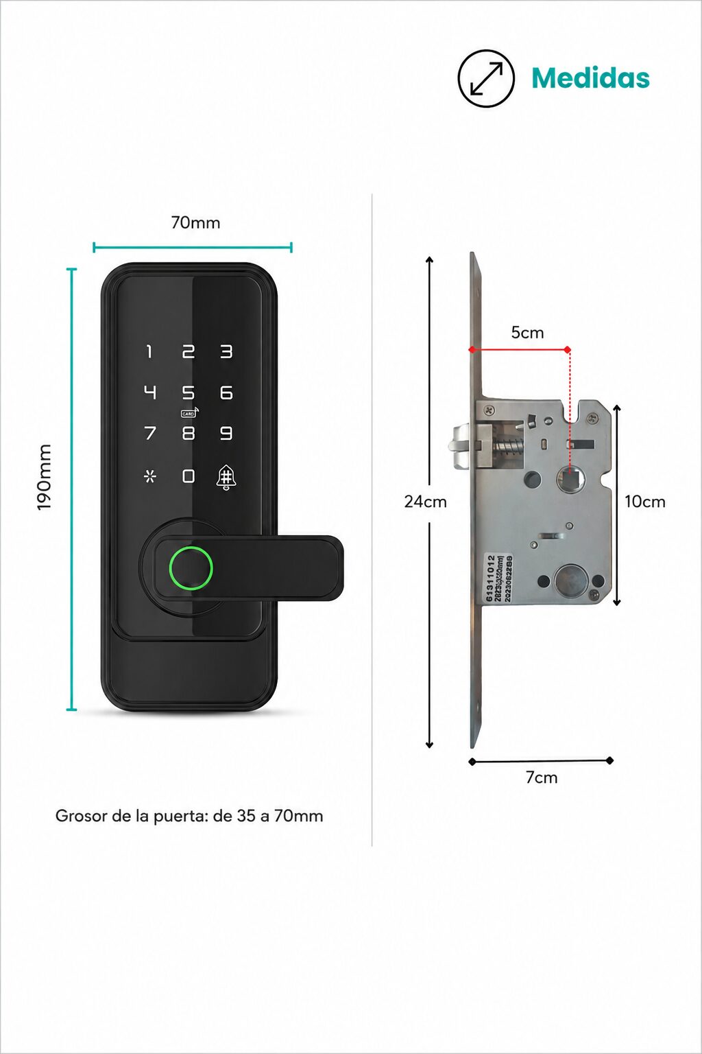 Cerradura Inteligente SM007 TTLock para Uso Interior - Imagen 3