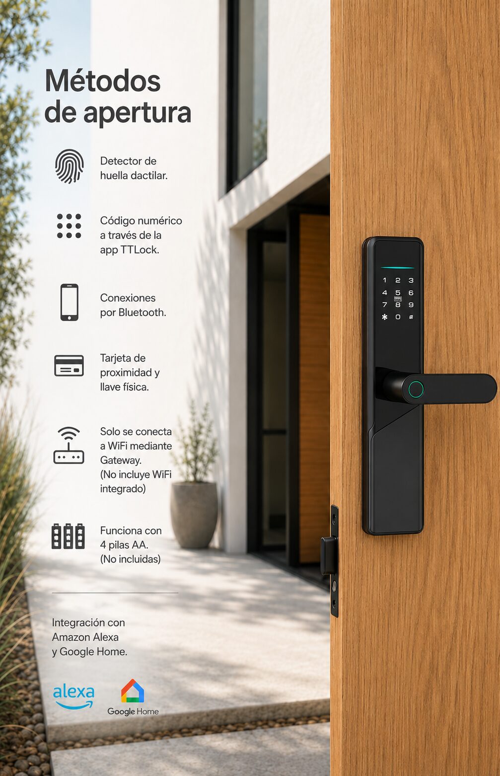 Cerradura Inteligente X9 TTLock Biométrica - Imagen 4