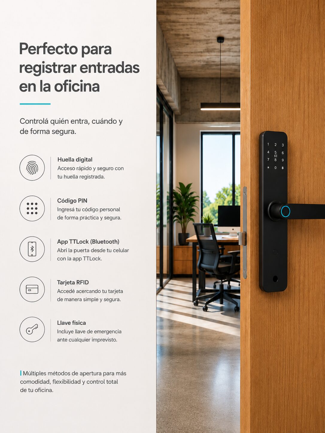 Cerradura Inteligente T1Pro sin Picaporte Cerrojo Automático - Imagen 4