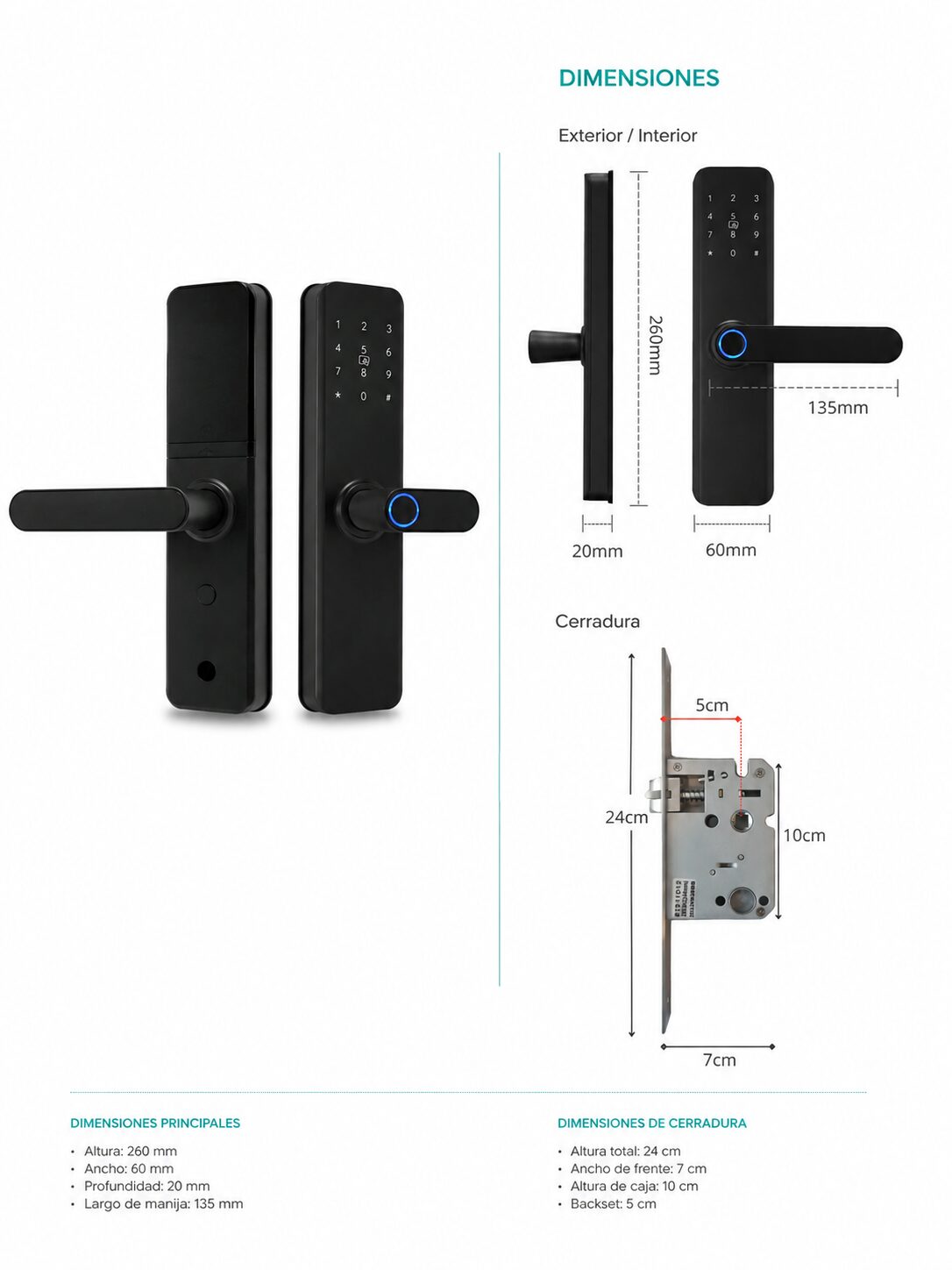 Cerradura Inteligente SM014 TTLock para Departamentos Temporarios - Imagen 3