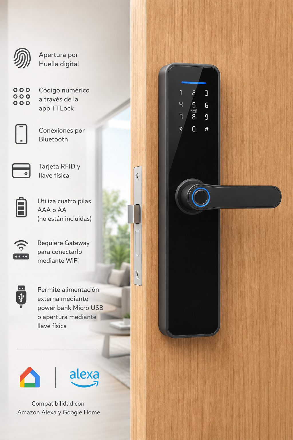 Cerradura Inteligente A9 TTLock para Hogar y Alquileres - Imagen 2