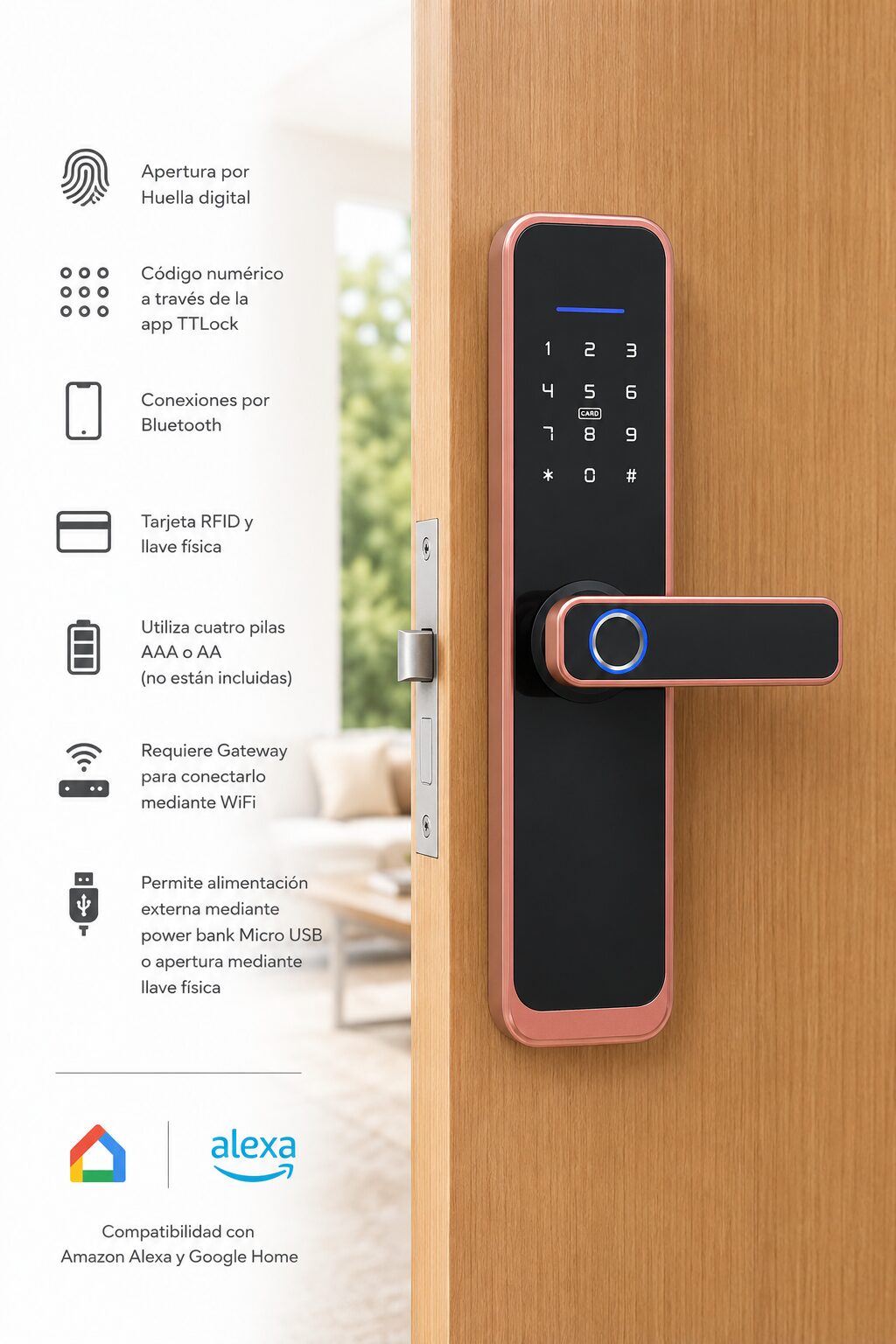 Cerradura Inteligente X9 TTLock Biométrica - Imagen 2