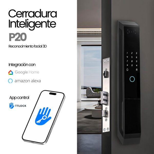Cerradura Inteligente P20 con Reconocimiento Facial Premium - Image 3