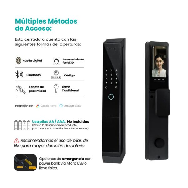 Cerradura Inteligente P20 con Reconocimiento Facial Premium - Image 4