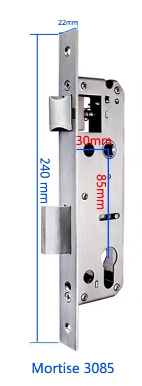 Cerradura embutida Mortise 3085 con medidas